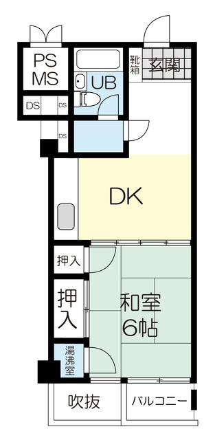 二日町ホームプラザ 505(1DK/5階)の間取り写真