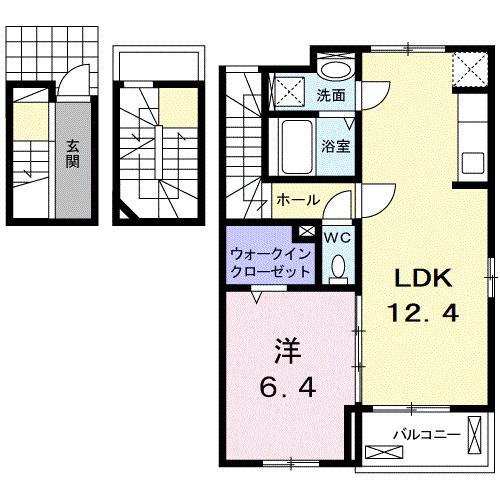 グラン エスポワール(1LDK/3階)の間取り写真