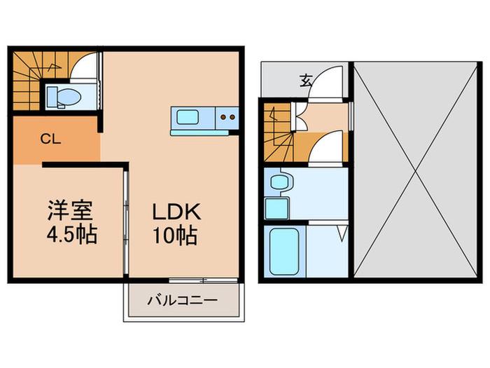 AJITO(1LDK/1階)の間取り写真