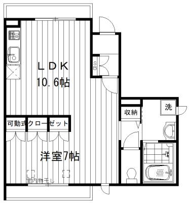 ガーデン欅 南棟(1LDK/1階)の間取り写真