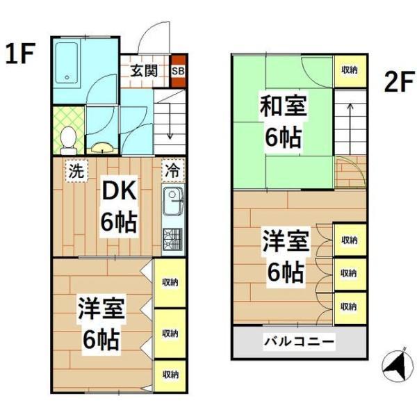 フローレンス(3DK/1階)の間取り写真