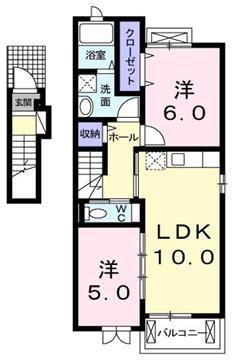 クアトロ・アロース(2LDK/2階)の間取り写真