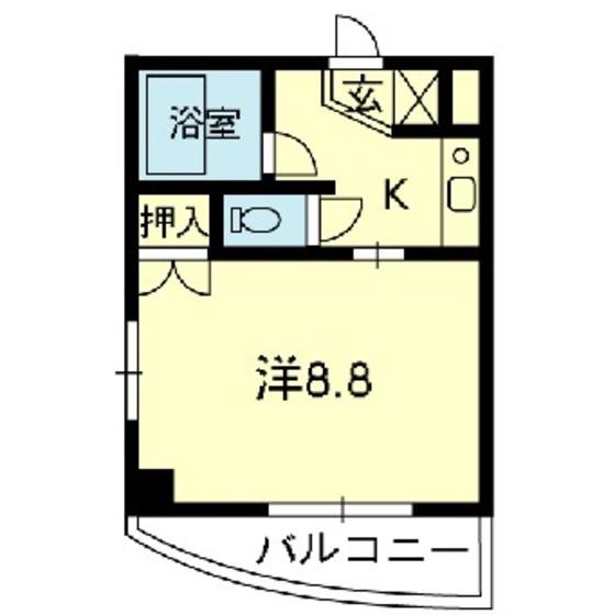 KT出水(1K/3階)の間取り写真