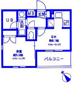 VILLE FRERES(1DK/3階)の間取り写真