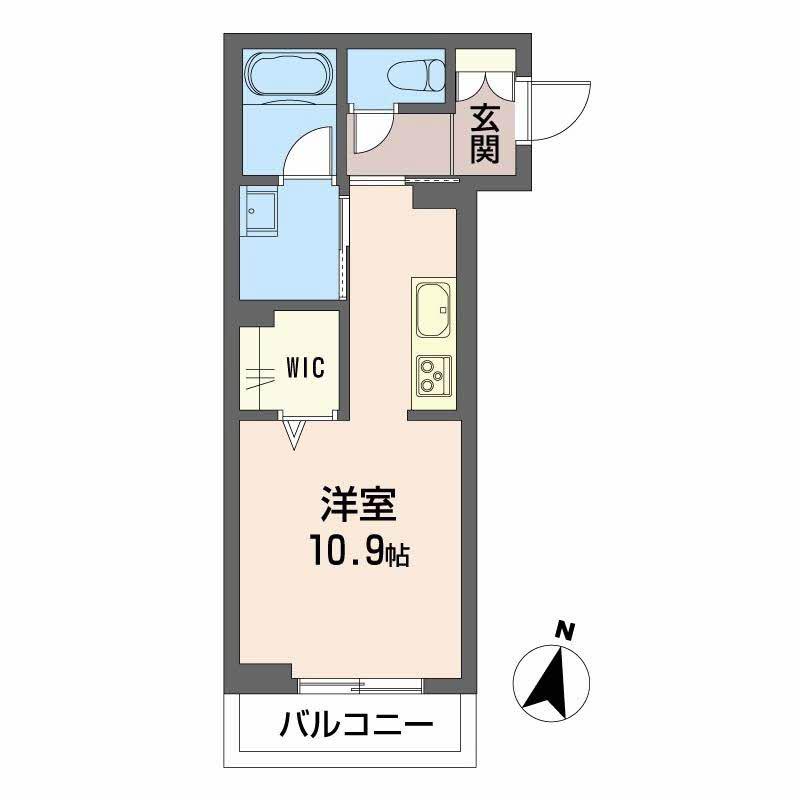 ハイネスト霞町(ワンルーム/3階)の間取り写真