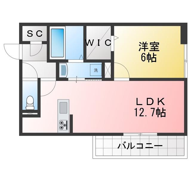 GRAND D-ROOM里山辺(1LDK/1階)の間取り写真