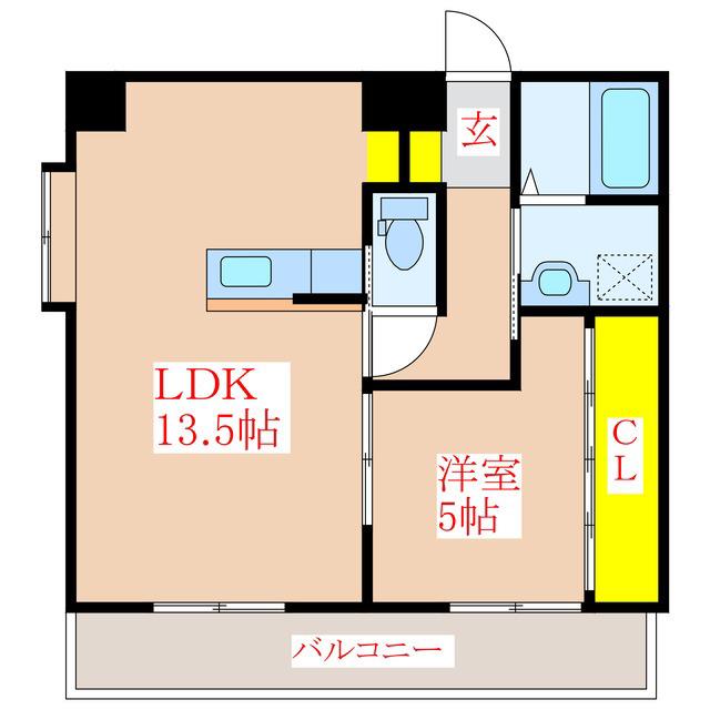 ロイヤルシティ見次(1LDK/12階)の間取り写真