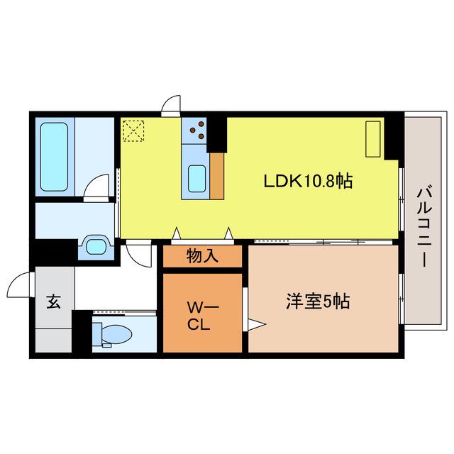 AFFINER(1LDK/2階)の間取り写真