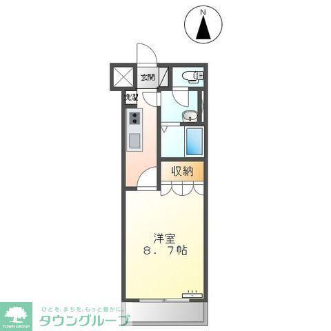 ディアベルジュ(1K/1階)の間取り写真