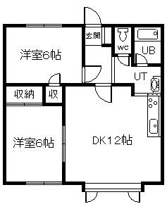 エースハイツ(2LDK/2階)の間取り写真