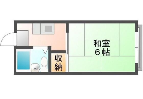 コーポ大供(1K/2階)の間取り写真