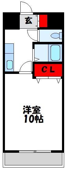 ギャラン文教(1K/4階)の間取り写真