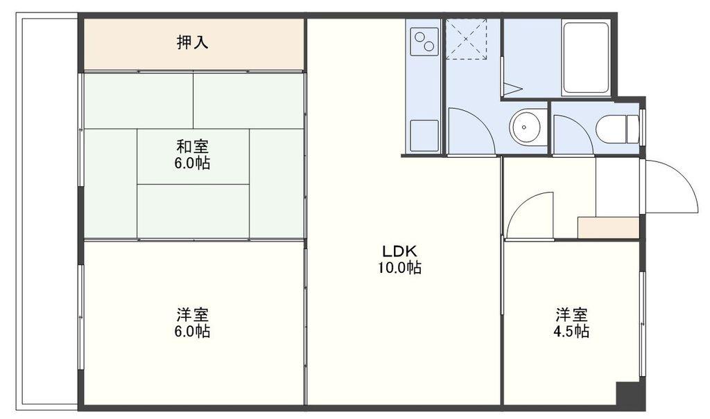 クレア住吉(3LDK/3階)の間取り写真