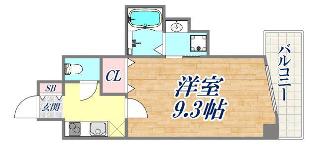 W-STYLE神戸(1K/5階)の間取り写真