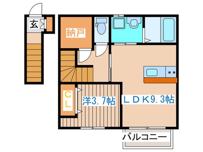 BSTYLE門前町A棟(1LDK/2階)の間取り写真