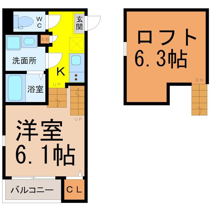 ソラノテラス自由ヶ丘(1SK/1階)の間取り写真