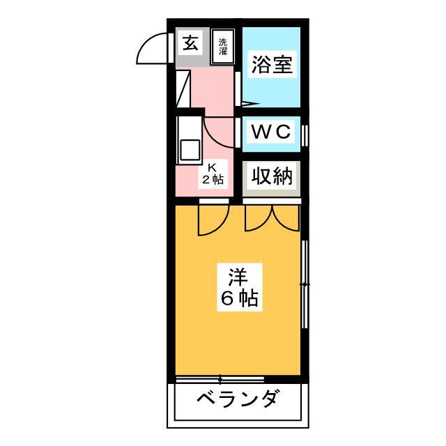 ハナハウス(1K/2階)の間取り写真
