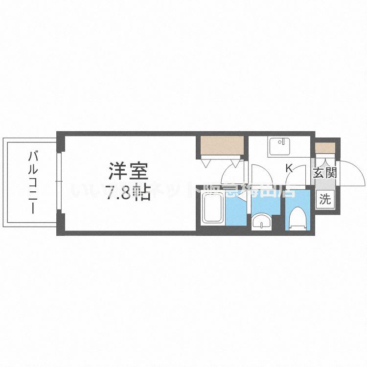 フォーリアライズ大正ソーレ(1K/13階)の間取り写真