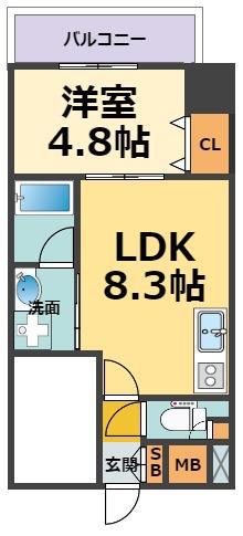 ヴィオラ西宮(1LDK/6階)の間取り写真