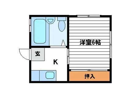 安達コーポ(1K/2階)の間取り写真