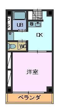 ヴィラ青嵐(1K/2階)の間取り写真