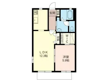 ブロード(1LDK/1階)の間取り写真