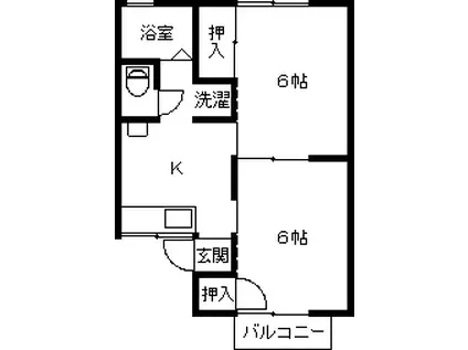 メゾンサカエ(2K/1階)の間取り写真