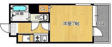 ピュアドーム南山荘通(1K/3階)の間取り写真
