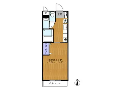サンライズ池上(1K/1階)の間取り写真