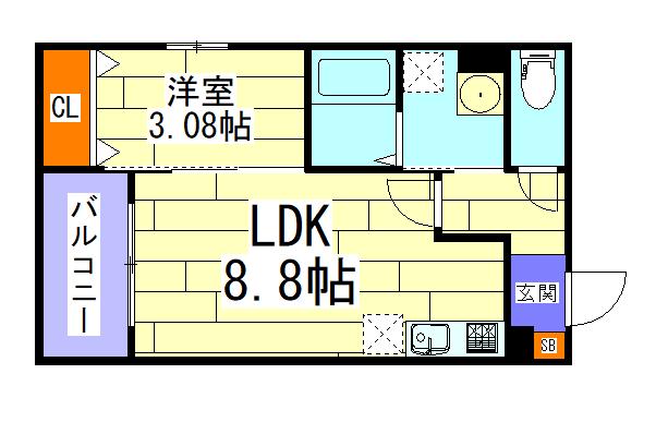 セニャリブロ(1LDK/2階)の間取り写真
