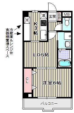 エクセル天王寺(1LDK/10階)の間取り写真