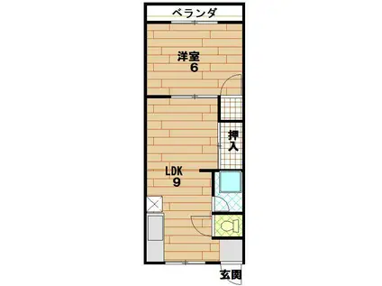 栄能ビル(1LDK/4階)の間取り写真