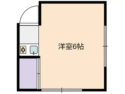 第3かしわ荘(ワンルーム/2階)の間取り写真