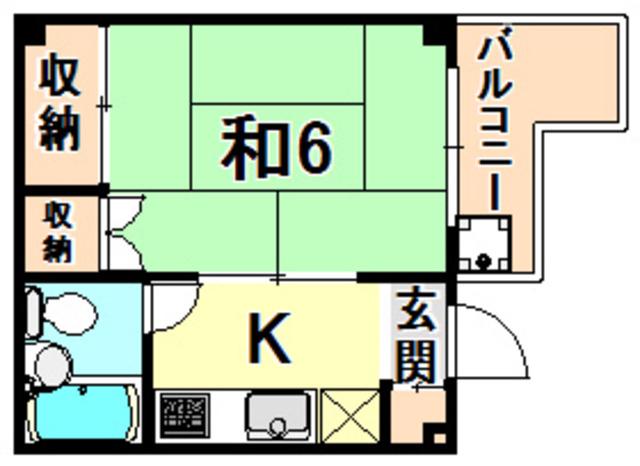 パル東須磨(1K/4階)の間取り写真