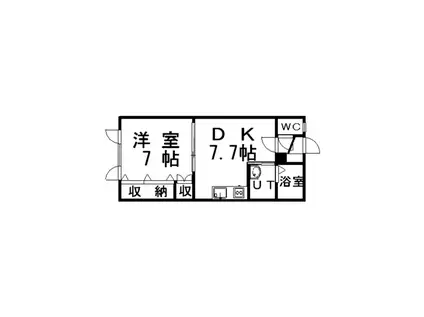 ハイツ大樹II(1DK/2階)の間取り写真