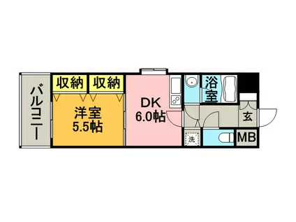 日吉壱番館(1DK/3階)の間取り写真