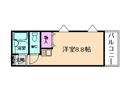 アクセスコート箕面(ワンルーム/4階)の間取り写真