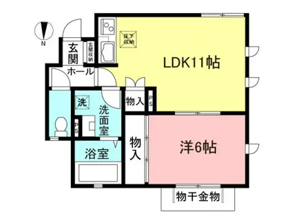 ザ・カメリア(1LDK/1階)の間取り写真