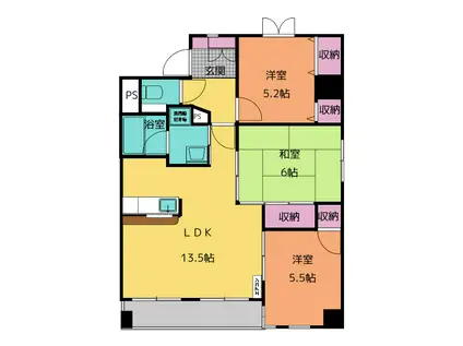 ノーヴァ・フレア II(3LDK/1階)の間取り写真