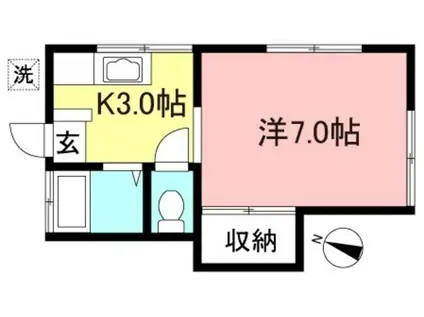 Kハウス(1K/2階)の間取り写真