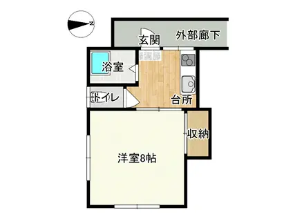 コーポスターヒルズ(1K/2階)の間取り写真