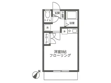 湘南コア77(ワンルーム/1階)の間取り写真