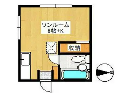 カノンコーポ(ワンルーム/1階)の間取り写真