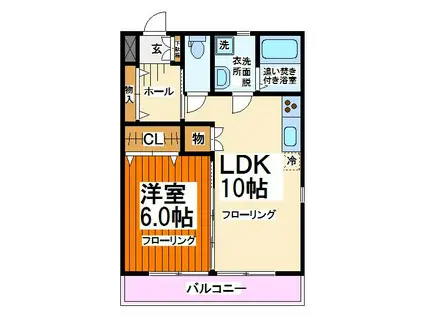 メゾン幸花(1LDK/1階)の間取り写真
