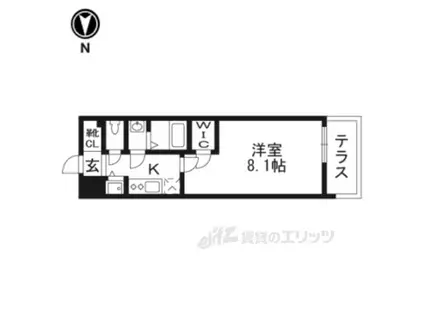 エスリード京都梅小路(1K/1階)の間取り写真