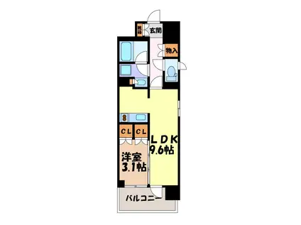 オーパスレジデンス名古屋ステーション(1LDK/5階)の間取り写真