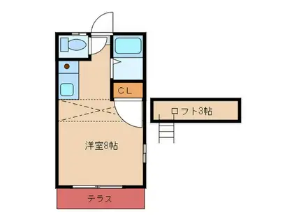 セーヌ和白丘(ワンルーム/1階)の間取り写真