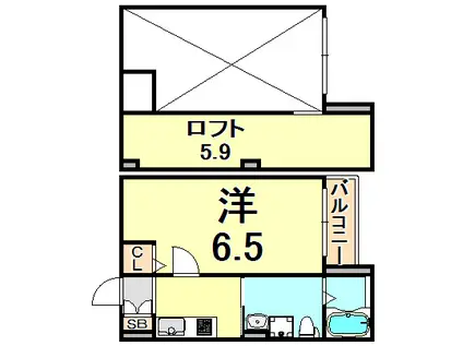 サクシード長洲東(1K/2階)の間取り写真