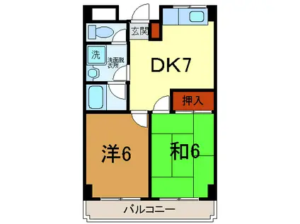 澤村マンション(2DK/4階)の間取り写真