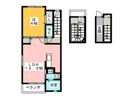 セレーノ モチヅキII(1LDK/3階)の間取り写真
